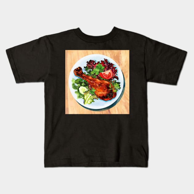 Chicken on Tandoor! Kids T-Shirt by Art by Ergate